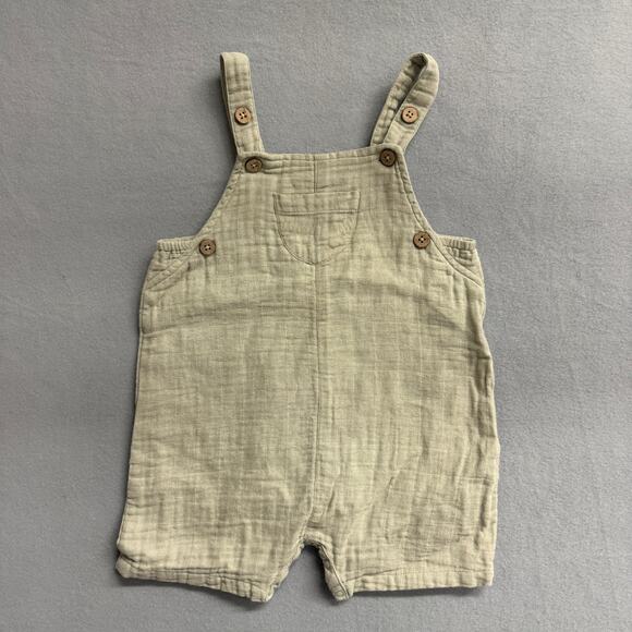 Jamie Kay Bundle of 2 Organic Cotton Muslin Overall Jumpers Sage Brown Unisex 4Y - Picture 5 of 9